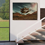 Geyik Boynuzlu Kaplunbağa Sürreal Tablo-6560