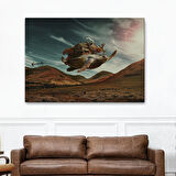 Geyik Boynuzlu Kaplunbağa Sürreal Tablo-6560