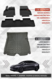 Sahler Tesla Model Y Juniper 2025+ Uyumlu 4.5D Premium Havuzlu Oto Paspas ve Liner Marka 3D Bagaj Havuzu