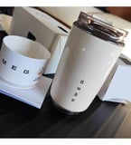  Smeg Mug Bardak 240 ml Paslanmaz Çelik Sızdırmaz Termos krem Renkli Tasarım TERMOS240ML