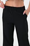 Kadın Siyah Lastikli Palazzo Pantolon