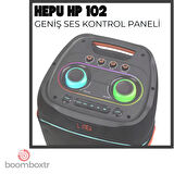 HEPU HP 102 Taşınabilir Şarjlı Bluetooth Hoparlör 80 Rms 2*10 İnc Woofer