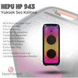 HEPU HP 943 Taşınabilir Şarjlı Bluetooth Parti Hoparlörü 2*10 inc Woofer 80 w Rms Ultra Bass