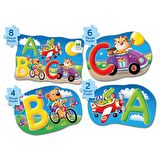 4 Puzzle Bir Arada ABC 2+ Yaş Büyük Boy Puzzle 2 - 4 - 6 - 8 Parça