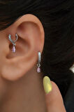 2 Adet Zirkon Kalpli Halka Piercing Tragus Helix Forward Kıkırdak Lob Daith (1 Adet 6 mm 1 Adet 8 mm)