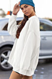 Baskısız Unisex Oversize Basic Sweatshirt