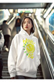 Gülen Surat Blink-182 Baskılı Unisex Oversize Hoodie
