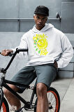 Gülen Surat Blink-182 Baskılı Unisex Oversize Hoodie