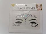 Gold Kendinden Yapışkanlı Yüz Taşı Sticker Face Gems Model1