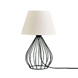 North Home Siyah Metal Kafes Gövdeli Konik Kumaş Başlıklı Abajur