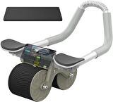Relife AB-04 Ab Roller Dirsek Destekli Karın Çalıştırıcı, Otomatik geri tepme özellikli, Diz Matlı Karın Kası Çalıştırıcı, Erkekler ve Kadınlar için, Karın Kası Antrenmanı, çift tekerlekli