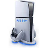 PS5 Slim için Wigearss Dikey Stand Soğutma Fanları 3 Seviyede Ayarlanabilir Fanlı Çok İşlevli Stand