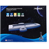 PS5 Slim için Wigearss Dikey Stand Soğutma Fanları 3 Seviyede Ayarlanabilir Fanlı Çok İşlevli Stand