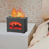 Ozmik Fityle Hava Nemlendirici Simülasyon Alev 270 Ml Dekoratif Otomatik Kapanma Taşınabilir Siyah