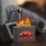 Ozmik Fityle Hava Nemlendirici Simülasyon Alev 270 Ml Dekoratif Otomatik Kapanma Taşınabilir Siyah