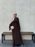 3 Parça Pamuk Krep Abaya Takım