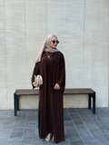 3 Parça Pamuk Krep Abaya Takım