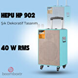 HEPU HP 902 Taşınabilir 40w Rms Bluetooth Hoparlör 12 inc Woofer Usb,Aux,Tf 2 Adet Kablosuz Mikrofon