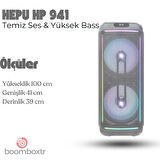 HEPU HP 941 Taşınabilir 160 w rms Bluetooth Parti Hoparlörü 2*15 İnc Woofer High Bass