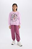 DeFacto Kız Çocuk Barbie Relax Fit Bisiklet Yaka Sweatshirt D4379A824WNPR139