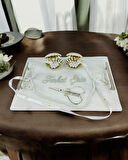 Gümüş Mermer Söz Tepsisi ve Damat Kahve Fincan Tepsisi