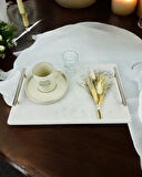 Gümüş Mermer Söz Tepsisi ve Damat Kahve Fincan Tepsisi