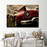 Kırmızı Klasik Araba Tablosu-6597