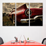 Kırmızı Klasik Araba Tablosu-6597