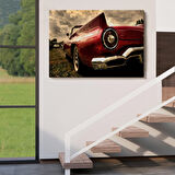 Kırmızı Klasik Araba Tablosu-6597