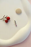 6 mm Pembe Damla Taşlı Halka Piercing Forward Helix Tragus Kıkırdak Helix Piercing