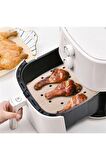 100 Adet Air Fryer Pişirme Kağıdı Tek Kullanımlık Hava Fritöz Yapışmaz Yağlı Kağıt Delikli Model