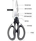 Pratik Çok Amaçlı Ultra Keskin Paslanmaz Çelik Mutfak Makası 20 cm