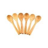 Mini Ahşap Kaşık  17 cm 6'lı Ahşap Mini Ölçek Şekerlik Bal Kaşığı Baharat Kaşığı