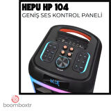 HEPU HP 104 Taşınabilir Bluetooth Hoparlör 80 w Rms 2*10 inc Subwoofer Ultra Bass