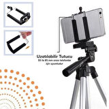 360 Derece Ayarlanabilir Katlanabilir Profesyonel Çekime Uygun 65 cm Ayaklı Tripod + Taşıma Çantası
