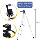 360 Derece Ayarlanabilir Katlanabilir Profesyonel Çekime Uygun 65 cm Ayaklı Tripod + Taşıma Çantası