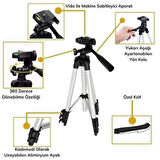 360 Derece Ayarlanabilir Katlanabilir Profesyonel Çekime Uygun 65 cm Ayaklı Tripod + Taşıma Çantası