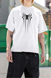 Örümcek Adam Film Logo Baskılı Unisex Marvel Oversize Tişört