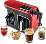 Karaca Hatır Plus Barista 6 In 1 Latte Cappuccino ve Közde Türk Kahvesi Makinesi Kırmızı