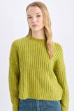 DeFacto Coool Oversize Geniş Kalıp Bisiklet Yaka Triko Kazak V1811AZ24CWGN311