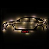 Veraart Işıklı Kişiselleştirilebilir Araba Temalı Tablo Honda Civic Dekoratif Gece Lambası 80 cm