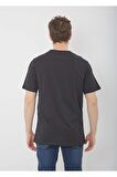 Trender 2000 Flamlı Cepli Sıfır Yaka Erkek T-Shirt SİYAH