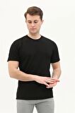 Trender 2639 Oversize Amerikan Pike Sıfır Yaka Erkek T-Shirt SİYAH