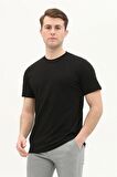 Trender 2639 Oversize Amerikan Pike Sıfır Yaka Erkek T-Shirt SİYAH