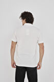 2654 Parçalı Polo Yaka Trender Erkek T-Shirt BEYAZ