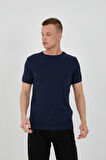 2143 O Yaka Trender Erkek T-Shirt İNDİGO