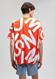 Mavi Erkek Baskılı T-Shirt M0610271-80644 Koyu Turuncu