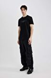 Defacto Erkek T-shirt C2076AX/BK81 BLACK
