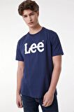 Lee Lightweight SS Wobbly Logo Crew Neck Bisiklet Yaka Erkek T-shirt L65QAIEE Navy