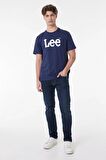 Lee Lightweight SS Wobbly Logo Crew Neck Bisiklet Yaka Erkek T-shirt L65QAIEE Navy